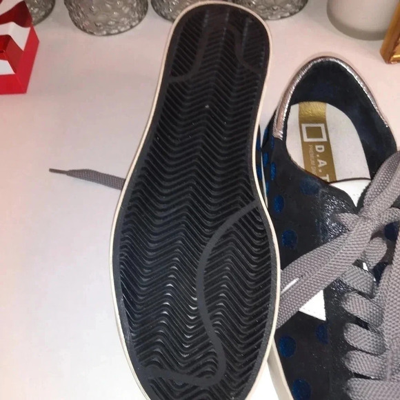 D.A.T.E suede navy polkadot sneakers Size 8 1/2 - Picture 8 of 10